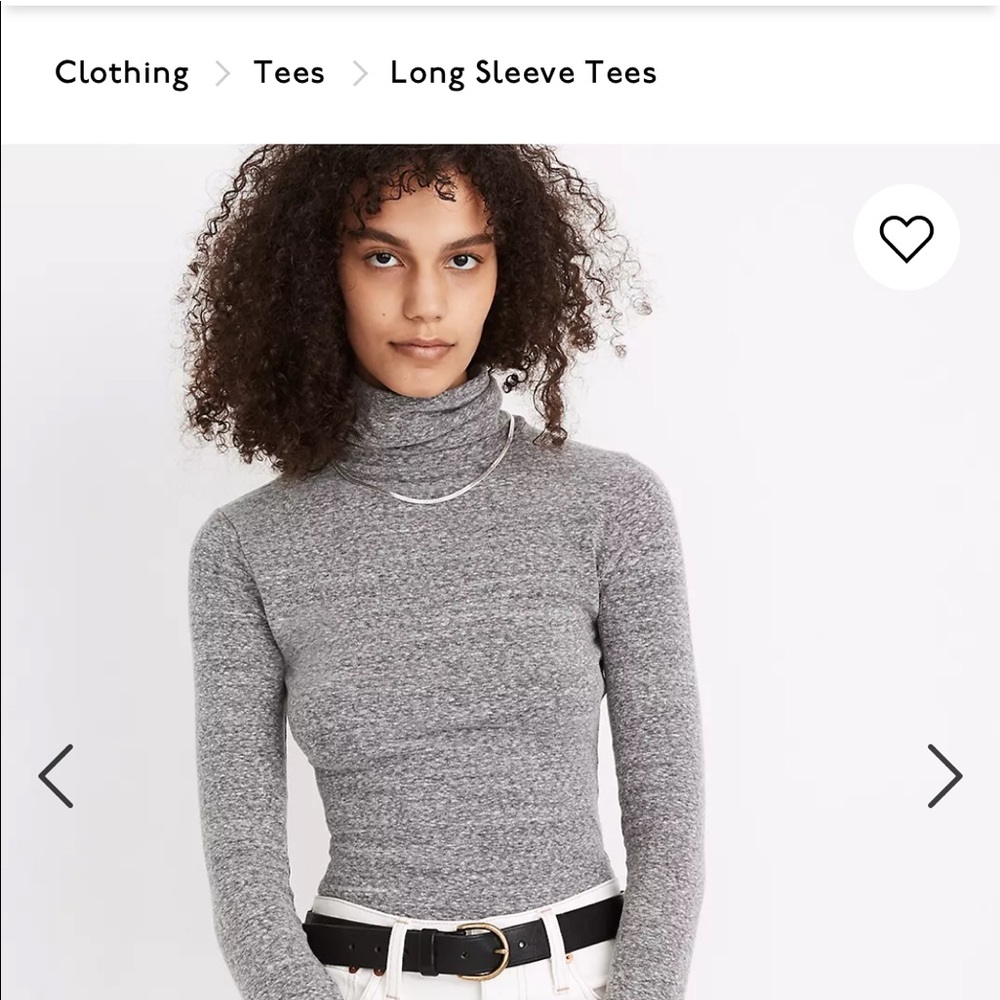 Madewell turtleneck bodysuit, grey, size M